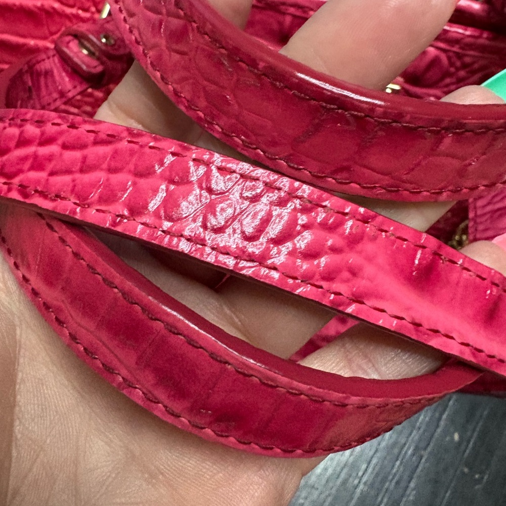 Brahmin Rich Rouge Pink Embossed Tote-Carryall—EUC - Picture 12 of 15